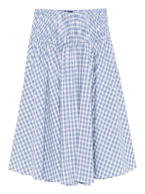 Maje check-pattern A-line midi skirt