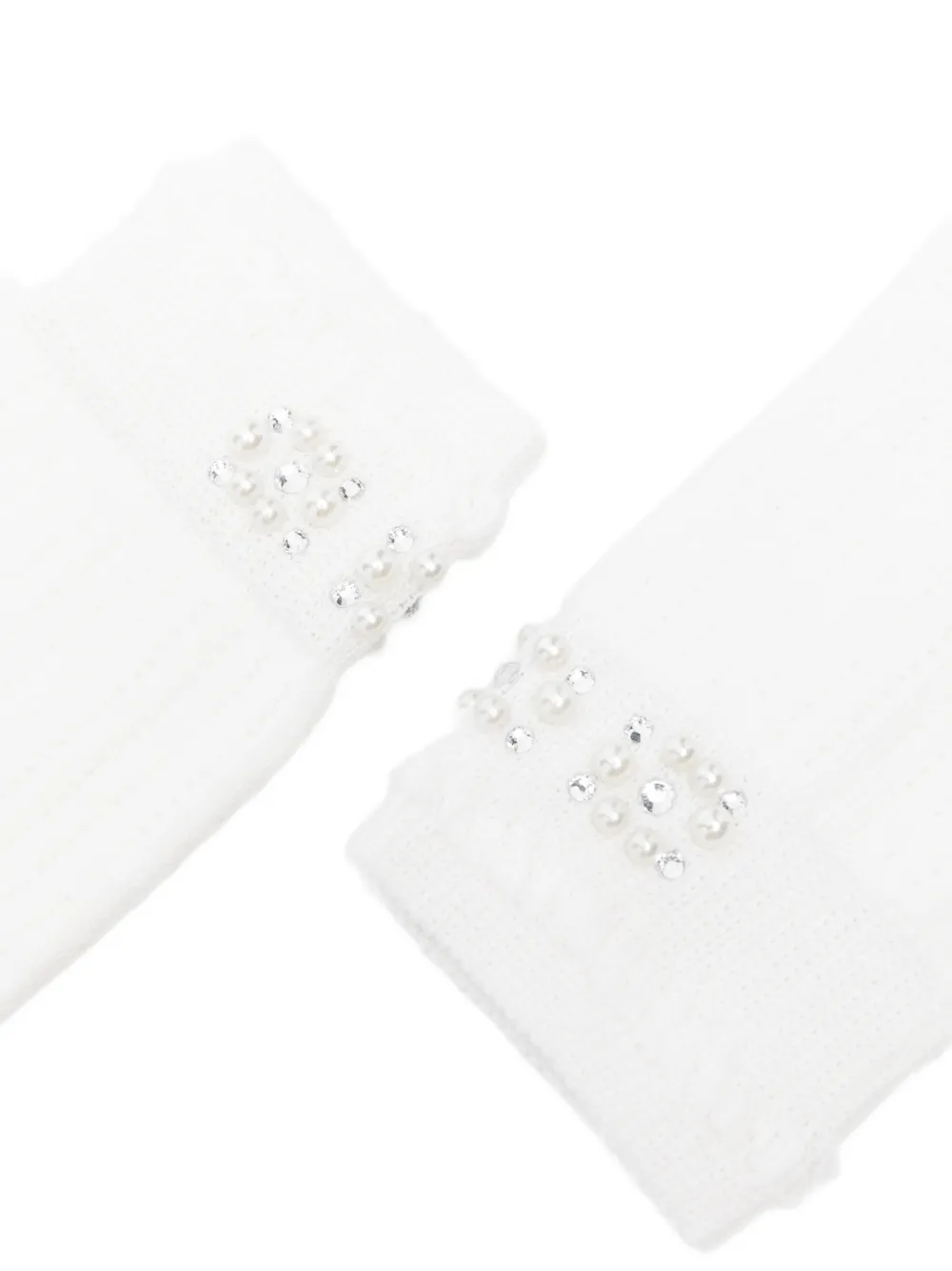  Maje Pearl Embellished Socks - White 