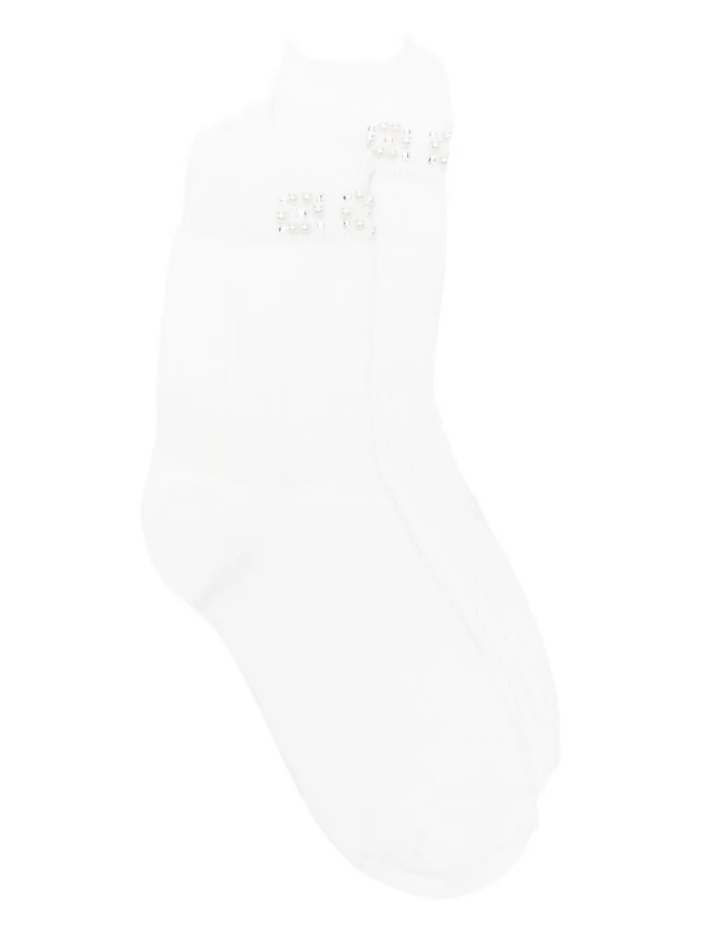 Maje pearl embellished socks - Bianco