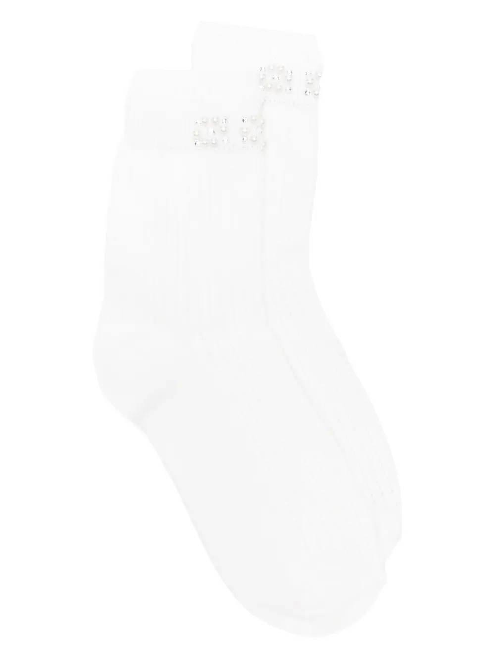 Maje pearl embellished socks - Bianco