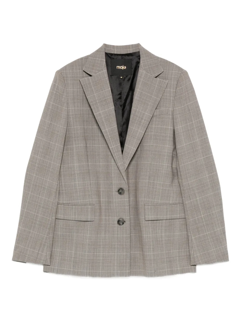 Maje plaid button blazer | Grey | Image 1