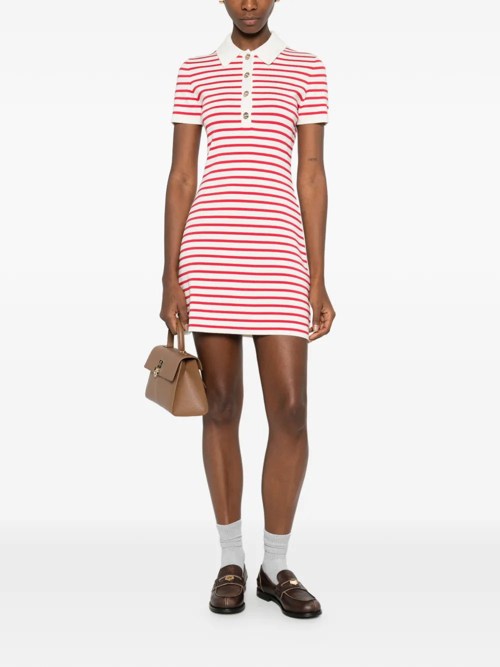 Striped Button Knit Dress