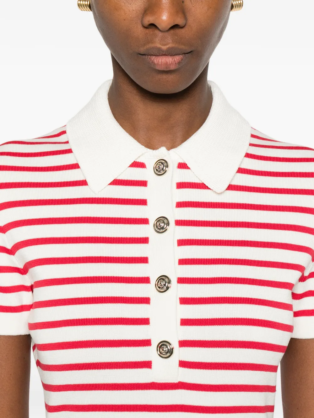 Striped Button Knit Dress