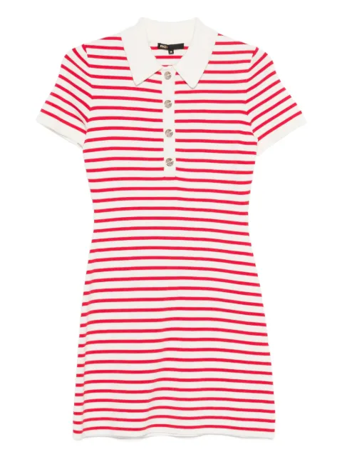 Maje striped button knit dress