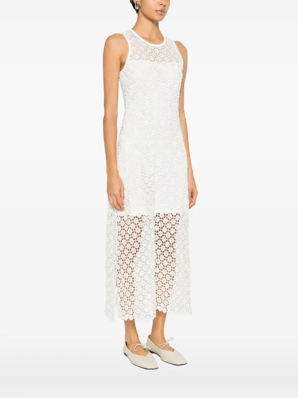 Maje Lace Knitted Dress | White | FARFETCH JO