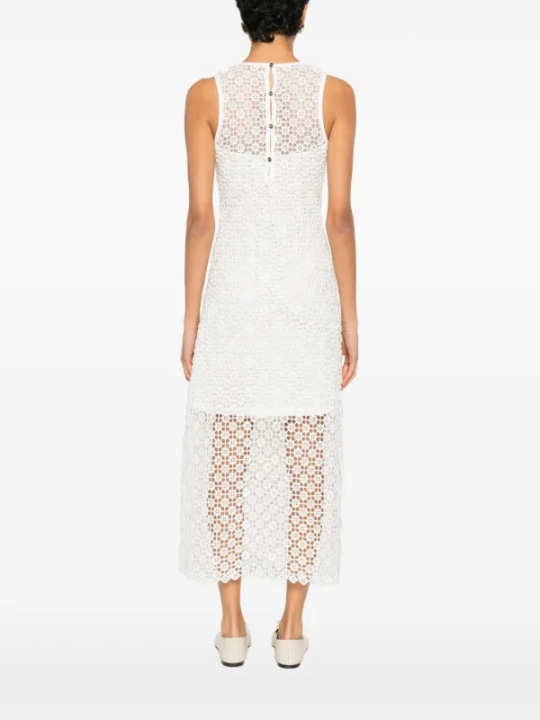 Maje Lace Knitted Dress | White | FARFETCH JO