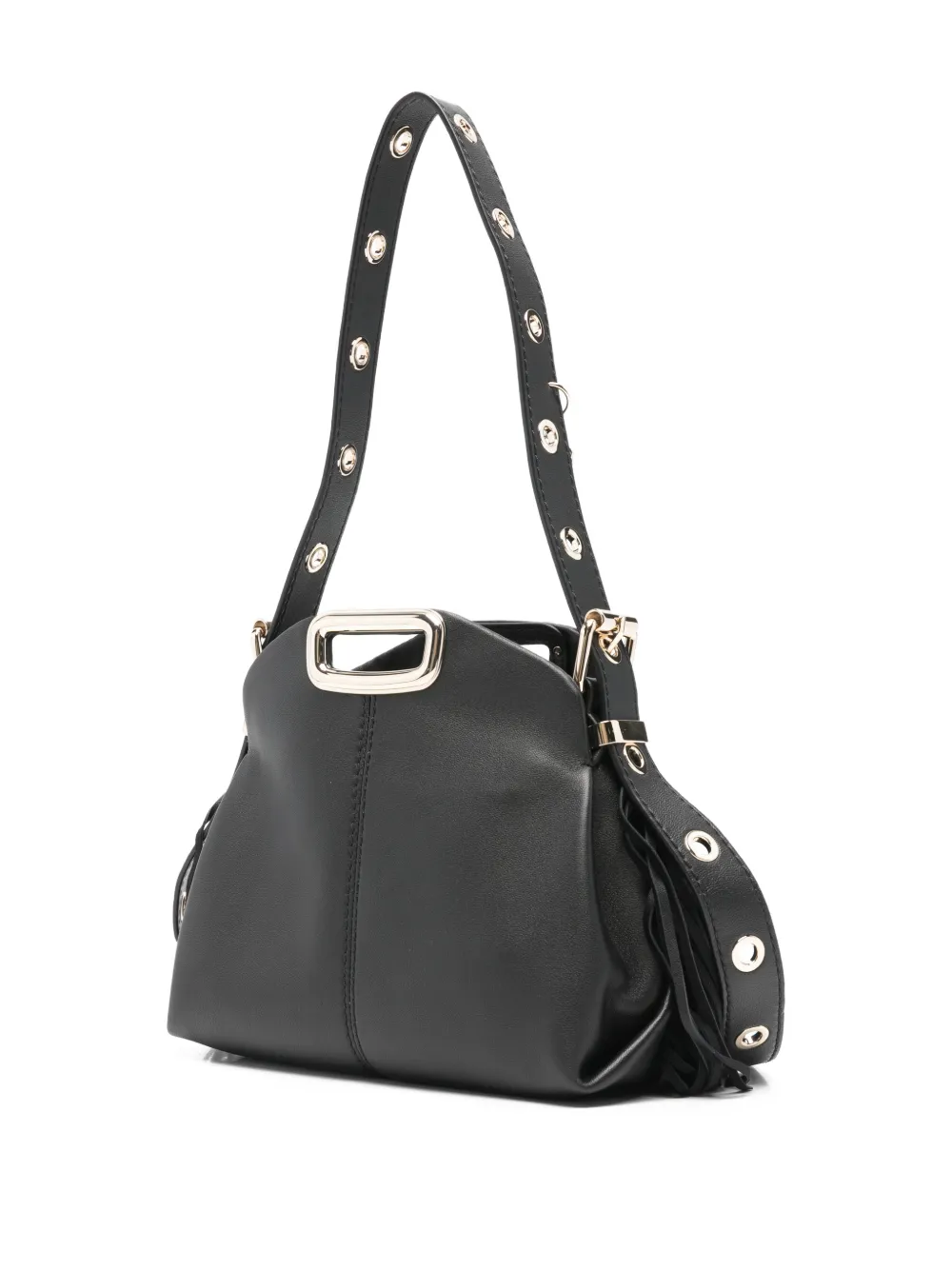  Maje Miss M Fringe Hardware Shoulder Bag - Black 