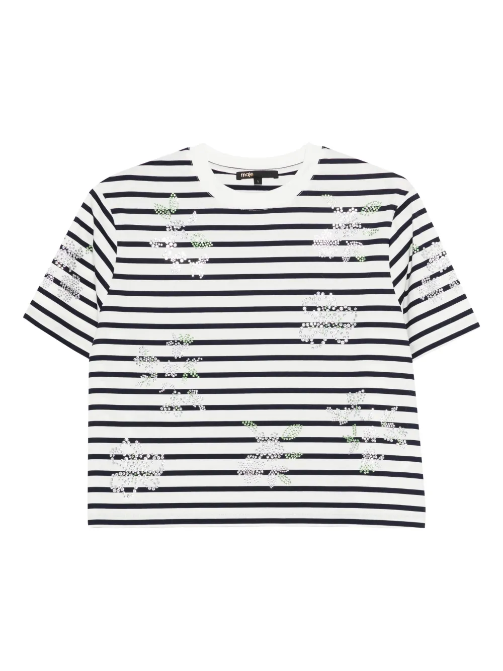 Maje striped-pattern T-shirt - Bianco