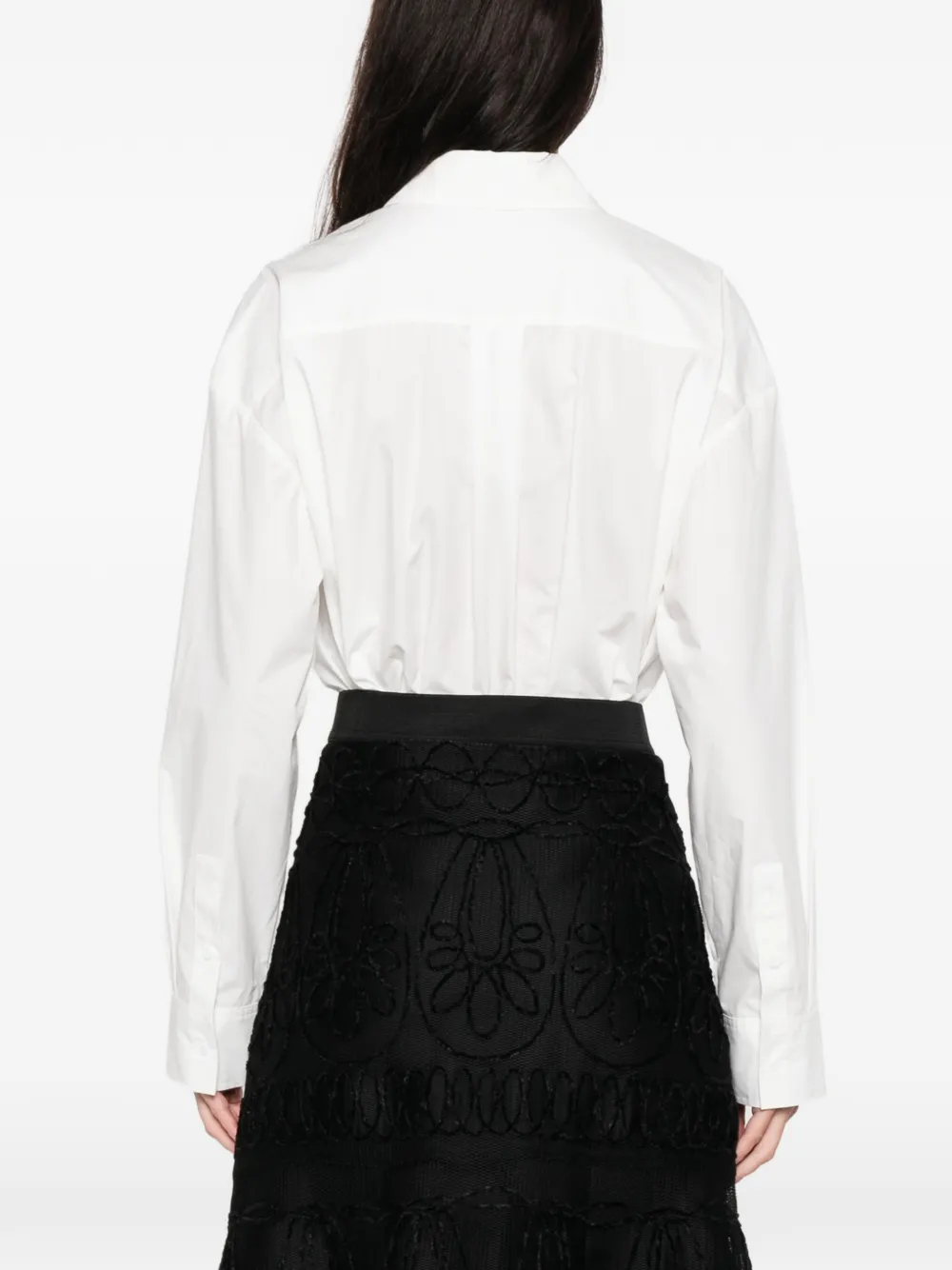 Maje Midi-rok met geborduurde bloemen Zwart