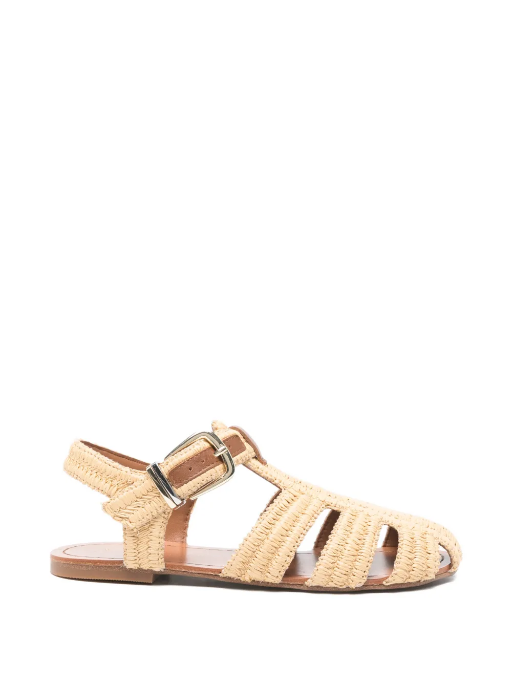 Maje Geweven sandalen met gesp Beige
