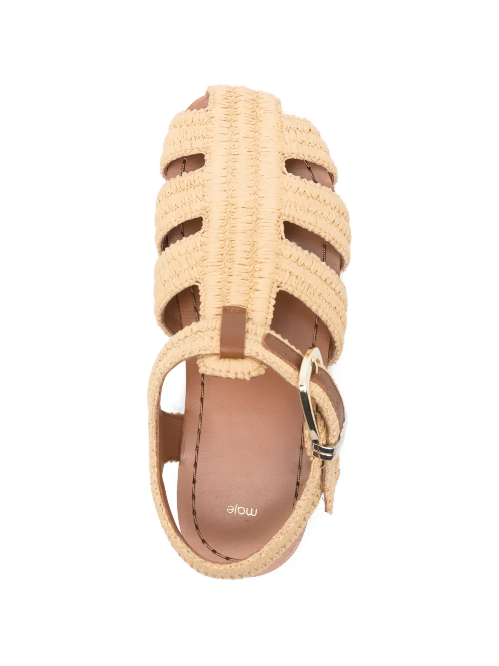 Maje Geweven sandalen met gesp Beige