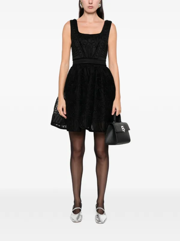Maje floral-embroided Mini Dress | Black | FARFETCH GE Maje floral-embroided Mini Dress | Black | FARFETCH GE