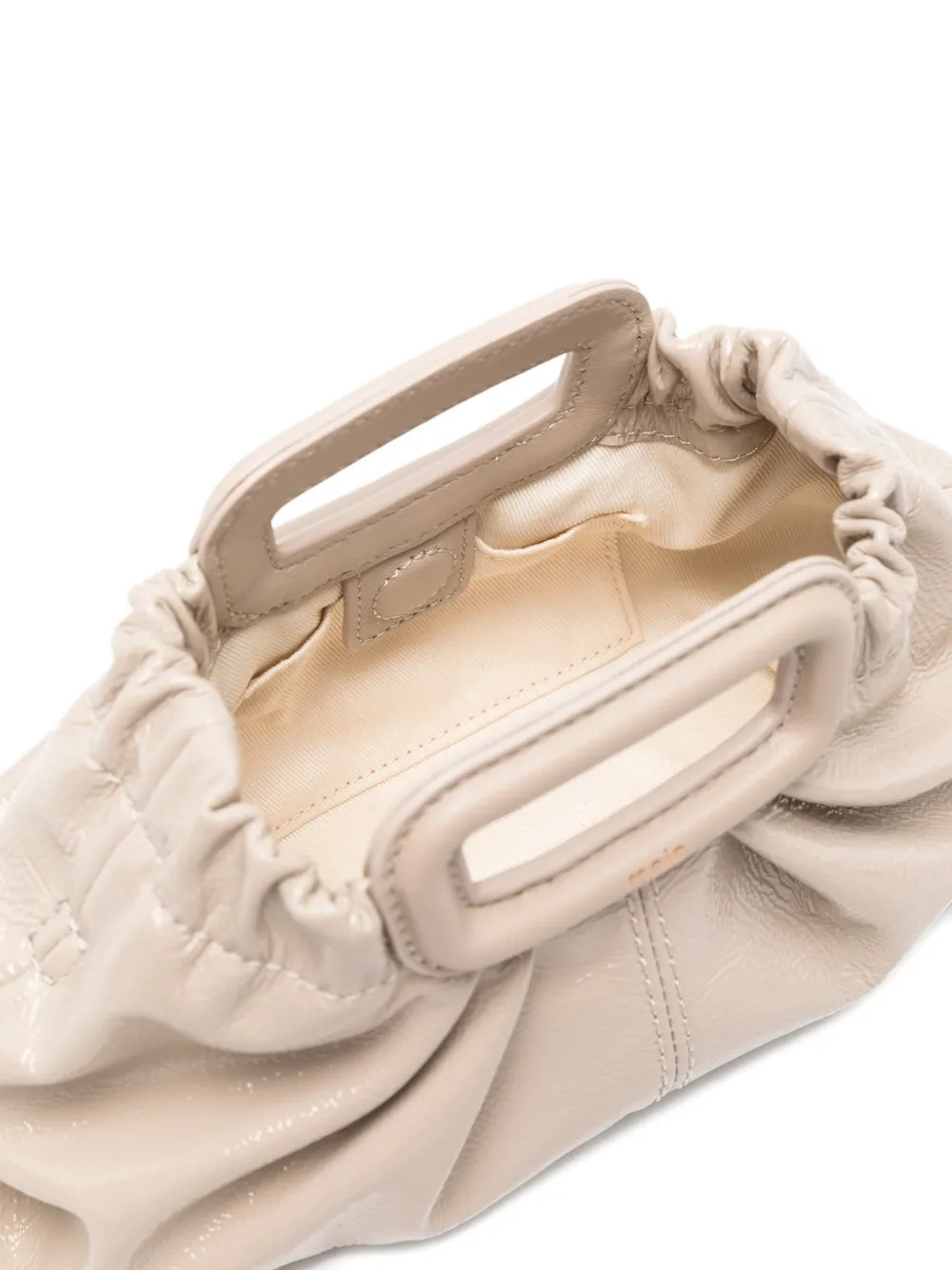 Maje Naplak Milpli leren mini-clutch Beige