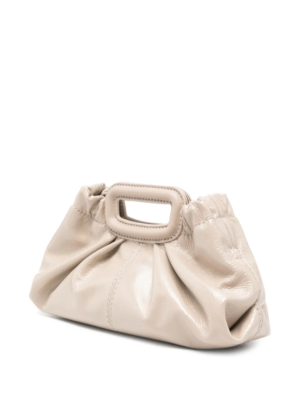 Maje Naplak Milpli leren mini-clutch Beige