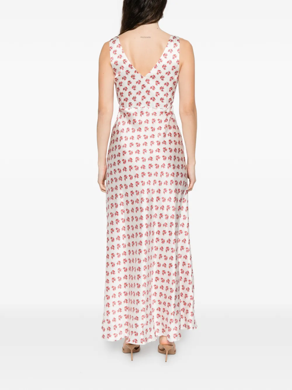 Maje Maxi-jurk met bloemenprint en V-hals Wit