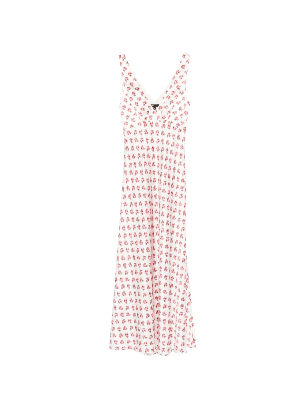 Maje Abito lungo a fiori con scollo a V - Bianco
