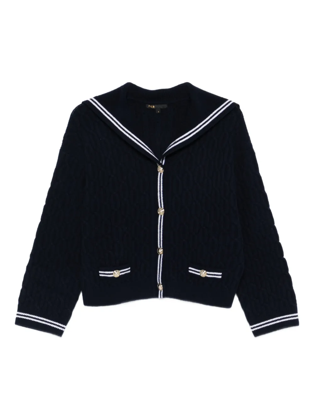 Maje cable-knit sailor-collar cardigan - Blue