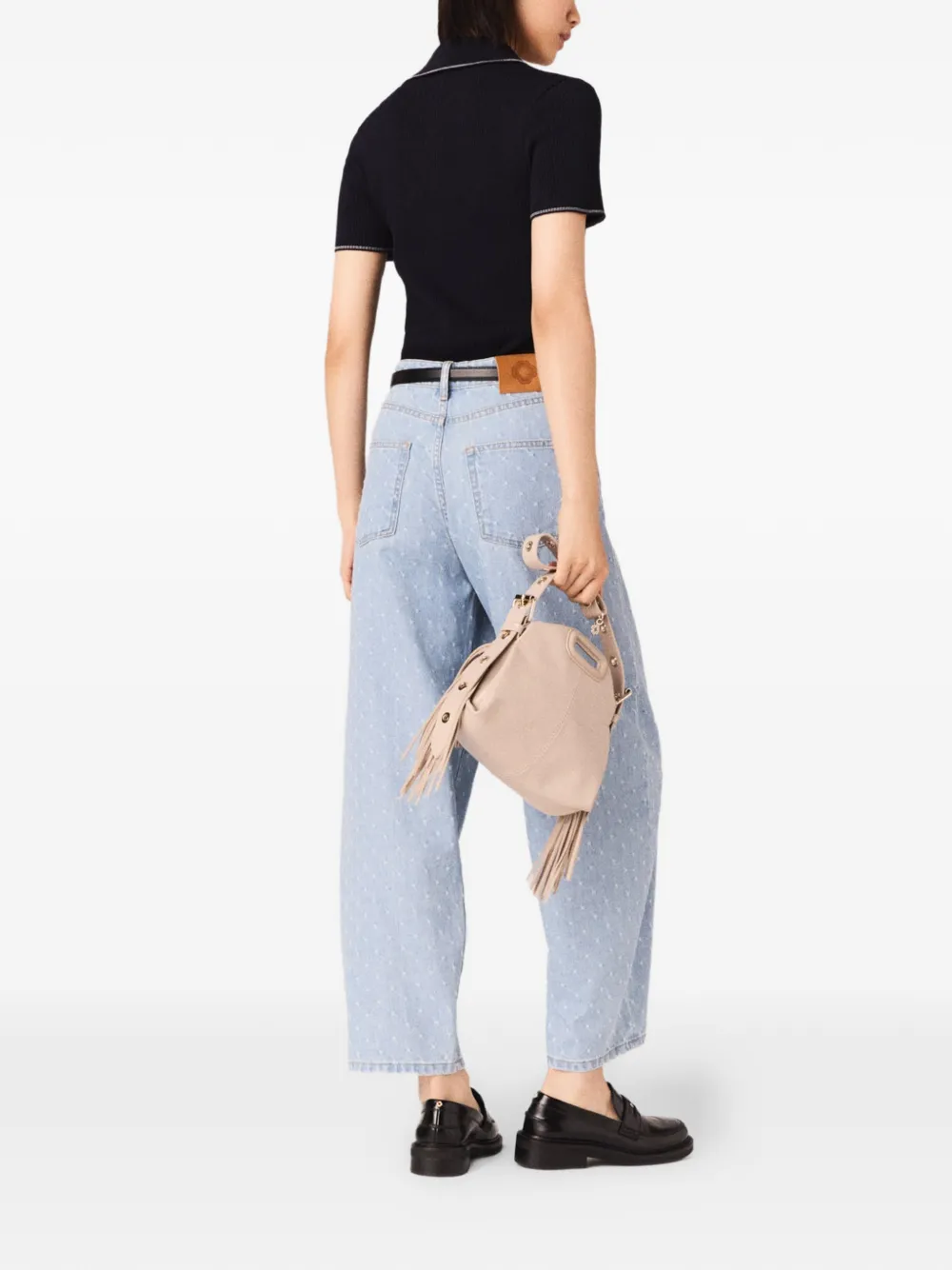 Maje Poloshirt met korte mouwen Zwart