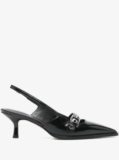 Maje leather pumps with eyelet strap