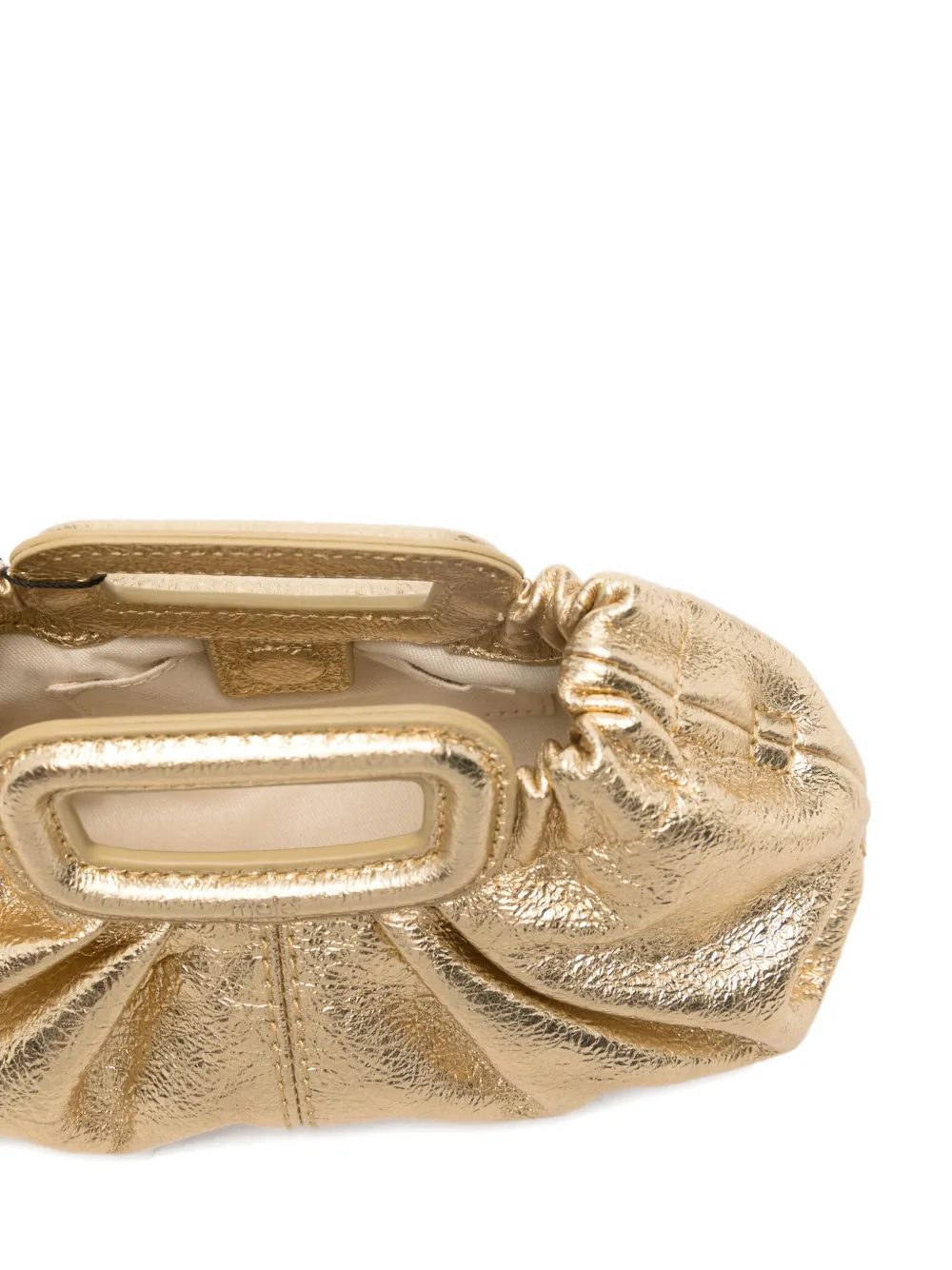 Maje Milpli leren mini-clutch met ruches Goud