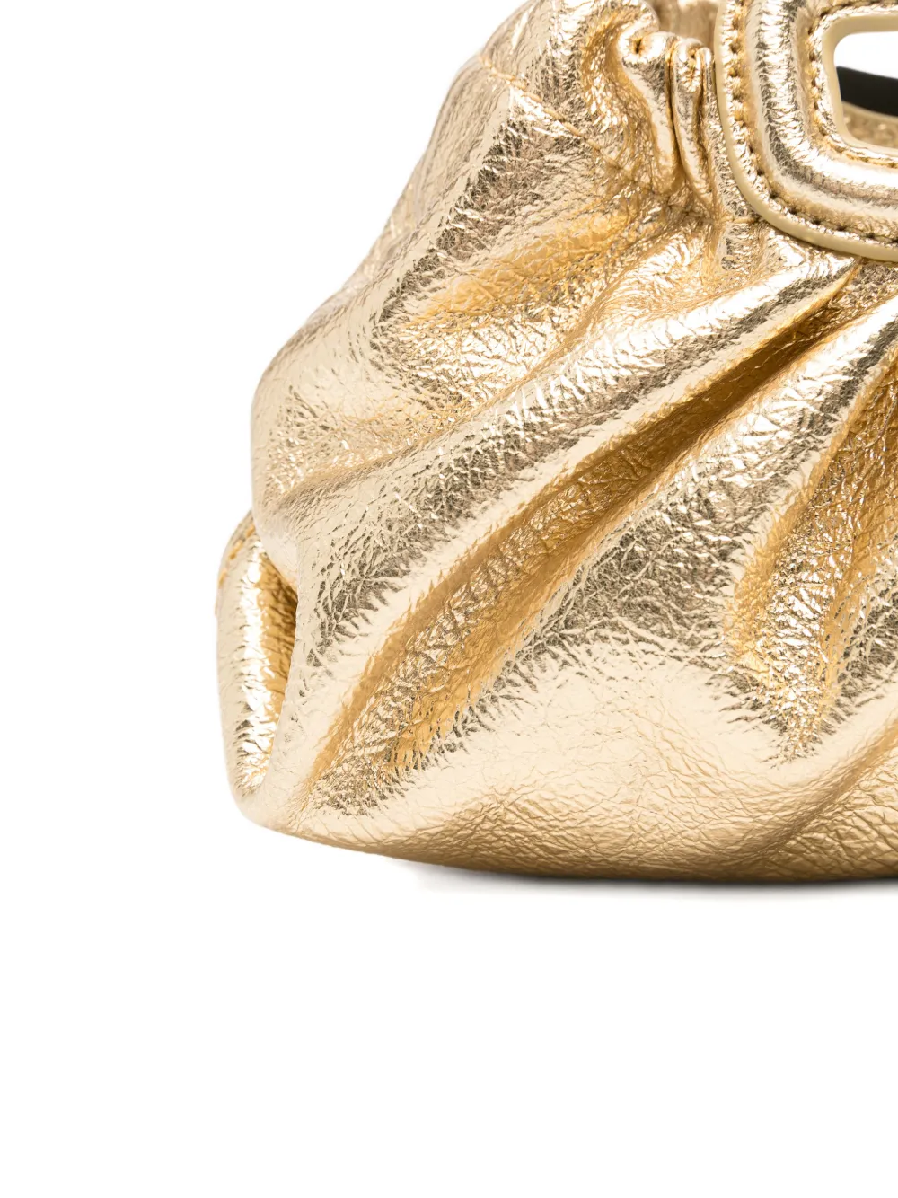 Maje Milpli leren mini-clutch met ruches Goud