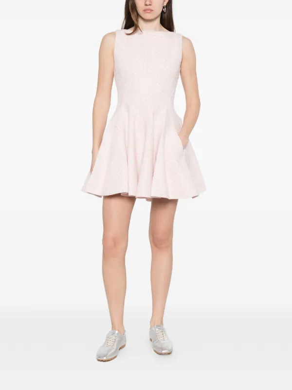 maje pink dress tweed Short flared tweed dress
