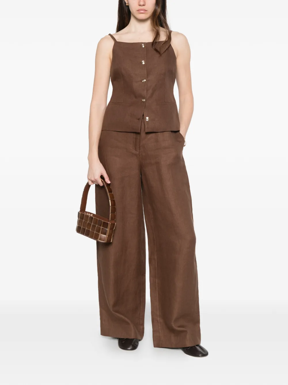  Maje Buckle-closure Trousers - Brown 