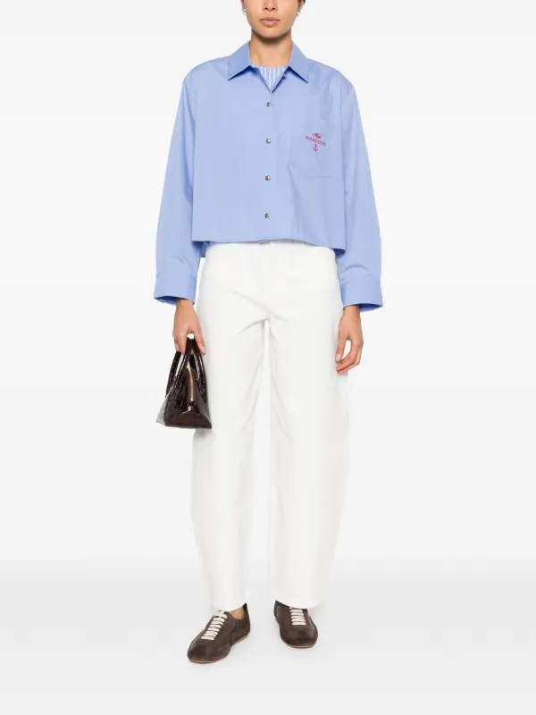 Maje クロップド シャツ | ブルー | FARFETCH JP