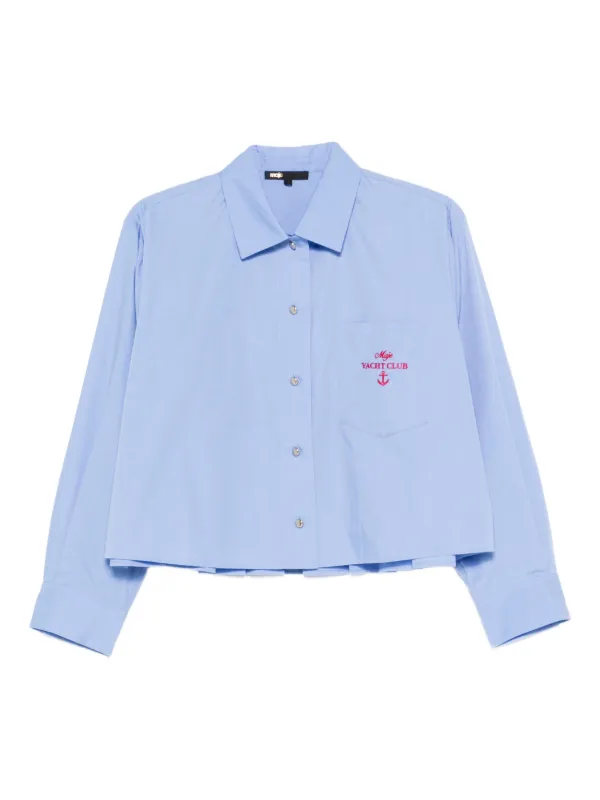 Maje クロップド シャツ | ブルー | FARFETCH JP