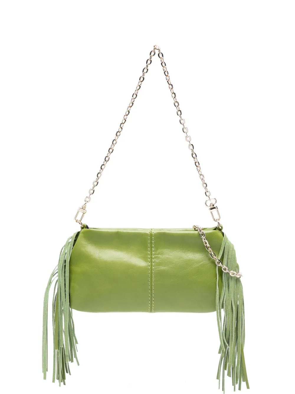 Maje Miss M Fringed Clutch Bag In Green