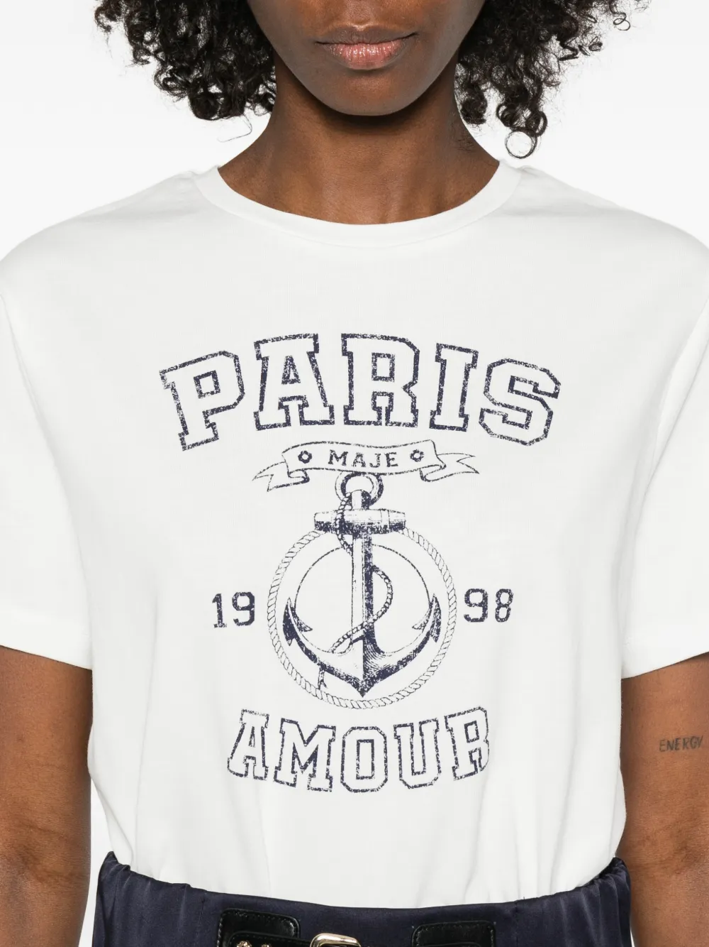 Maje T-shirt met grafische print Wit