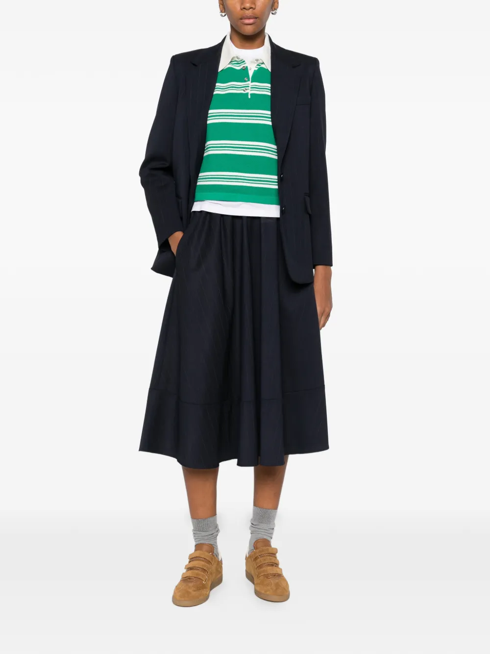  Maje Pinstripe Single-breasted Blazer - Blue 