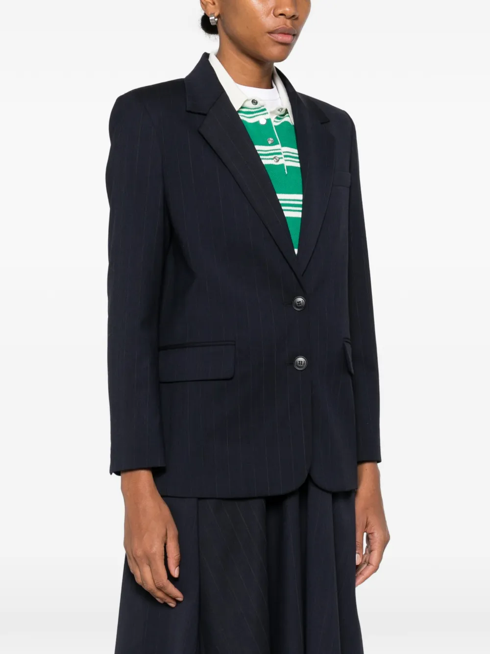  Maje Pinstripe Single-breasted Blazer - Blue 
