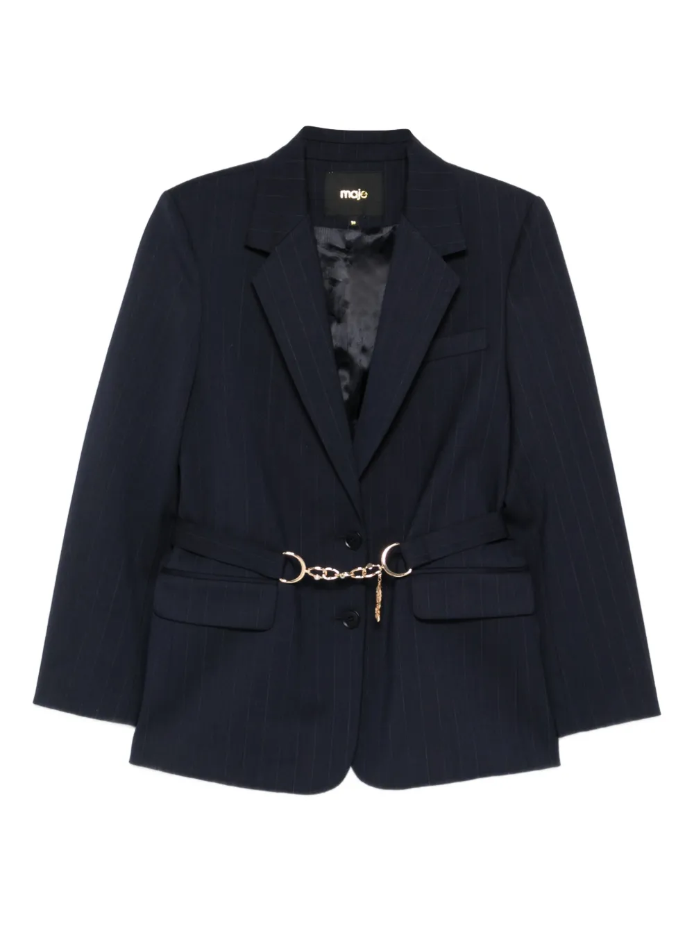 Maje pinstripe single-breasted blazer - Blue