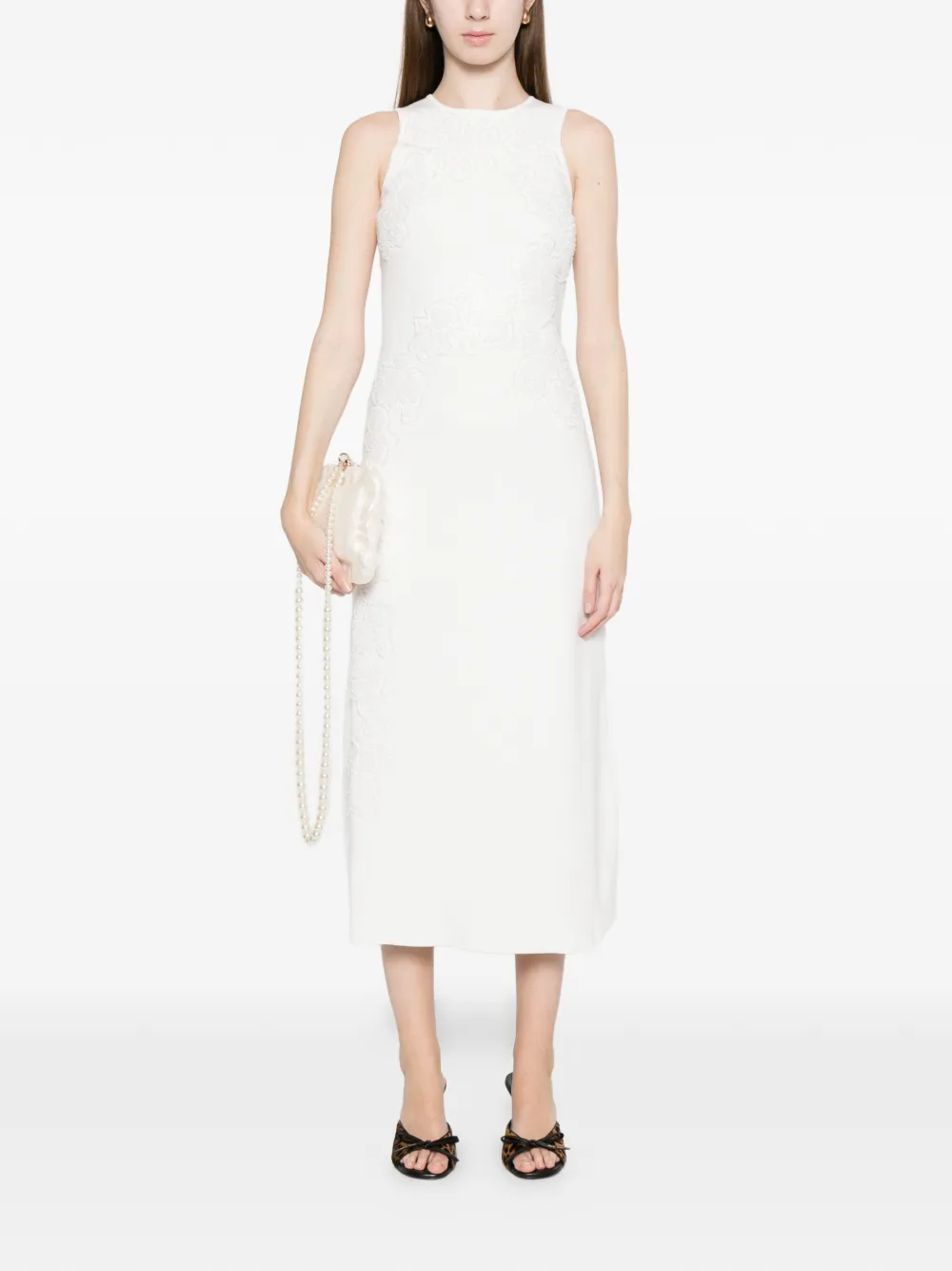 Maje Mouwloze midi-jurk Wit