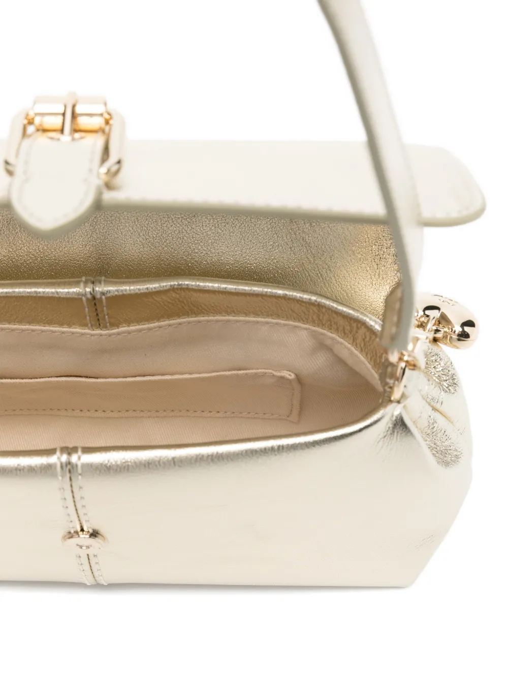Maje Miss M Walk leren schoudertas met gesp-detail Goud