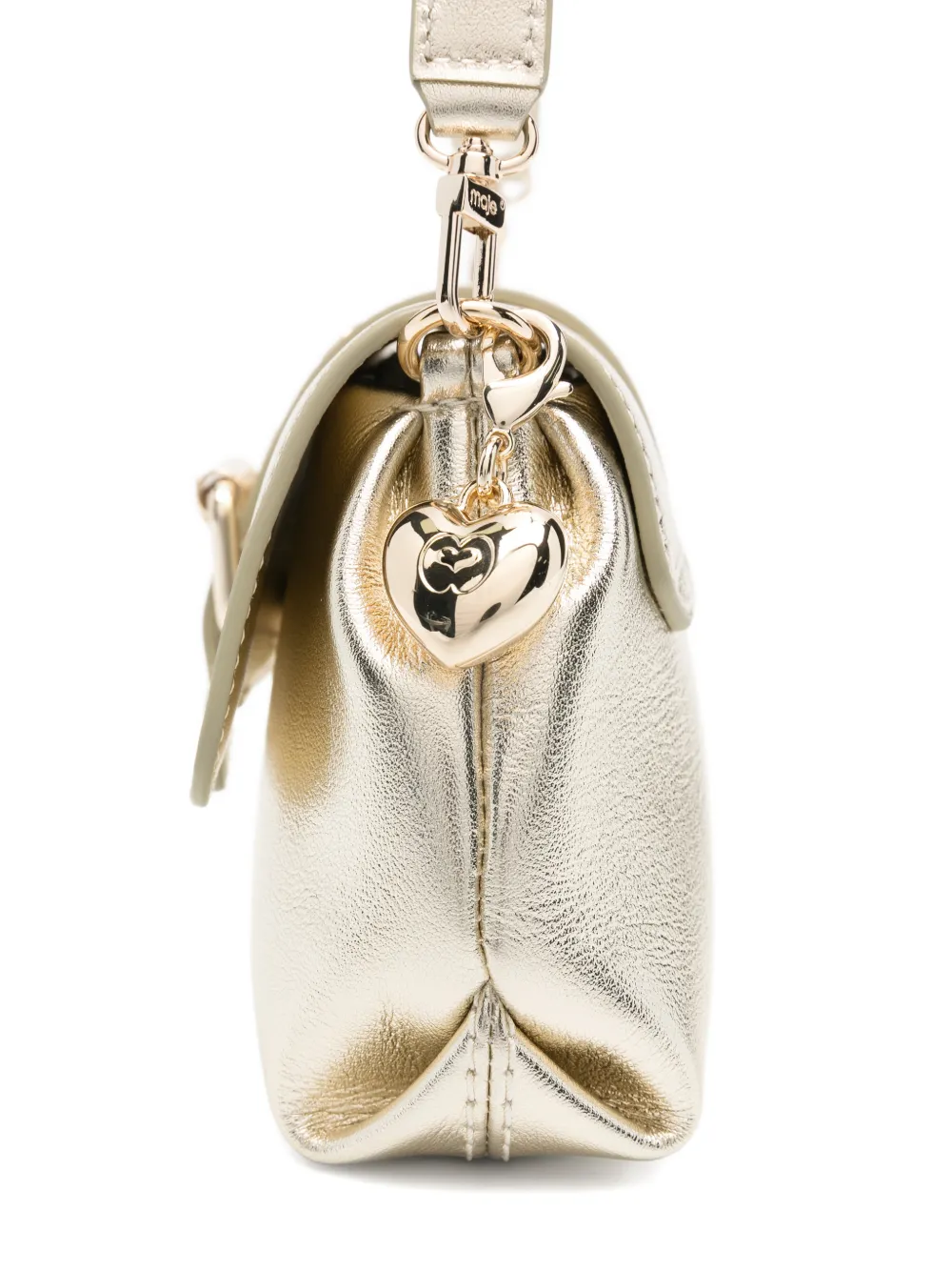 Maje Miss M Walk leren schoudertas met gesp-detail Goud