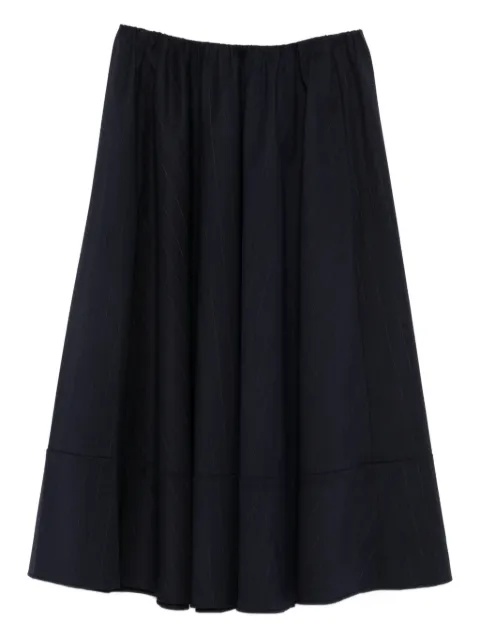 Maje elasticated-waist striped midi skirt