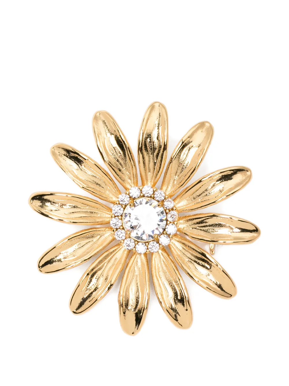 Maje Goldfarbene Brosche mit Strass