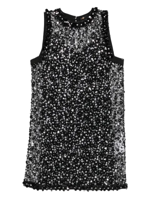 Maje beaded-sleeveless mini dress