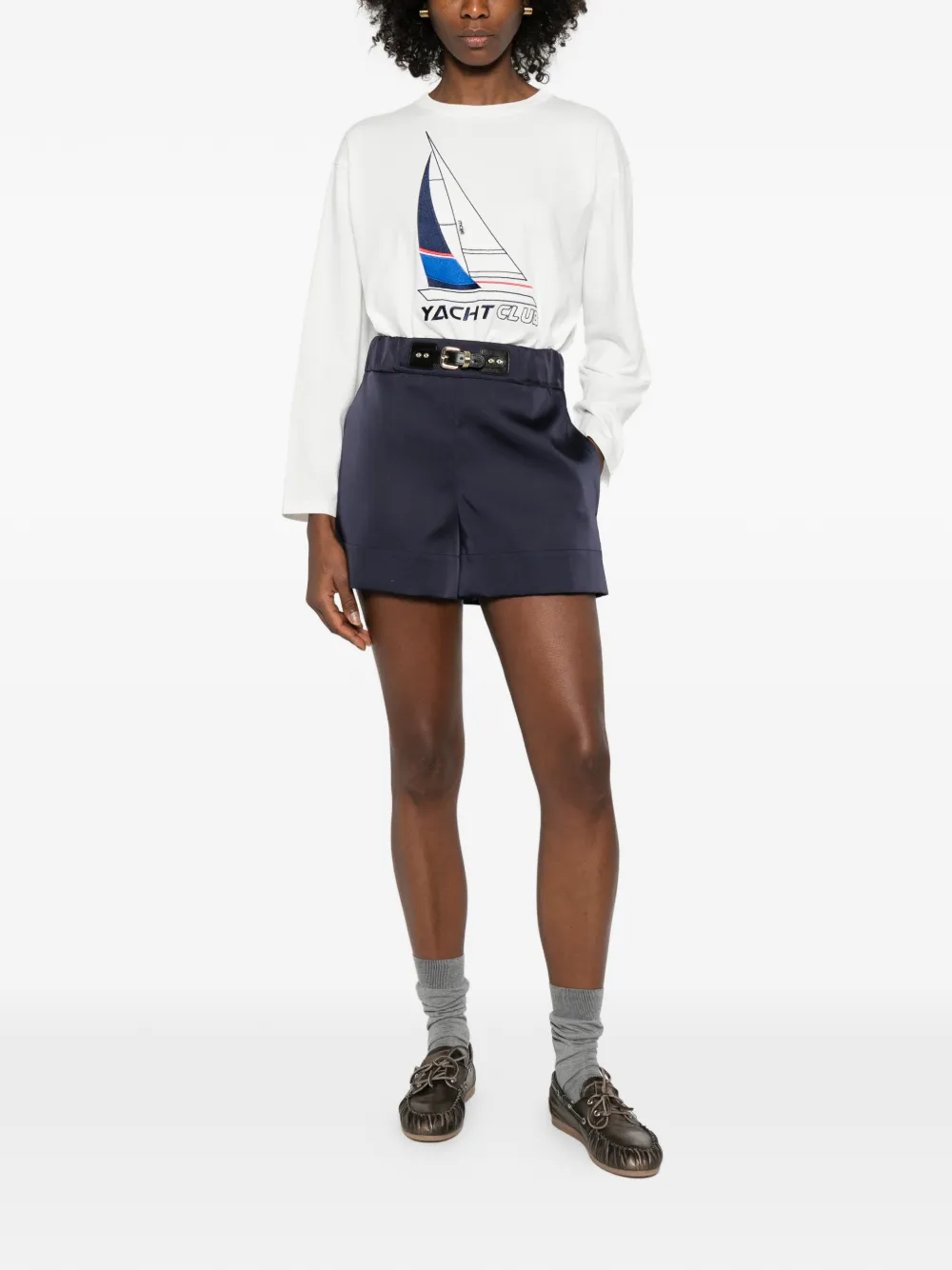 Maje Yacht Club T-shirt met borduurwerk Wit