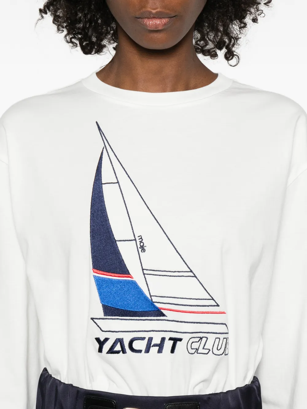 Maje Yacht Club T-shirt met borduurwerk Wit