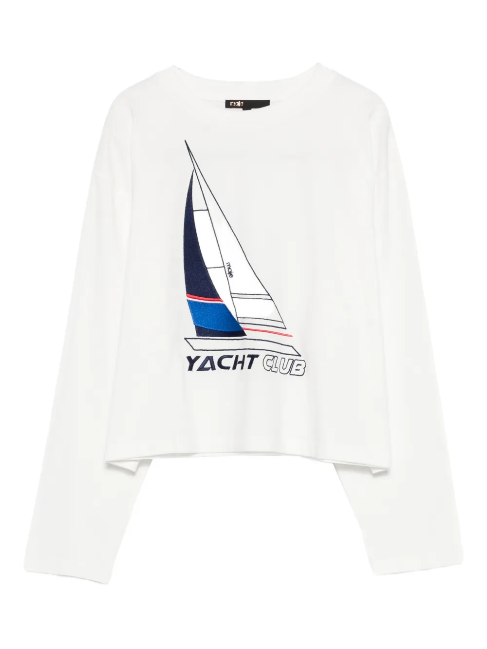 Maje T-shirt con ricamo Yacht Club - Bianco