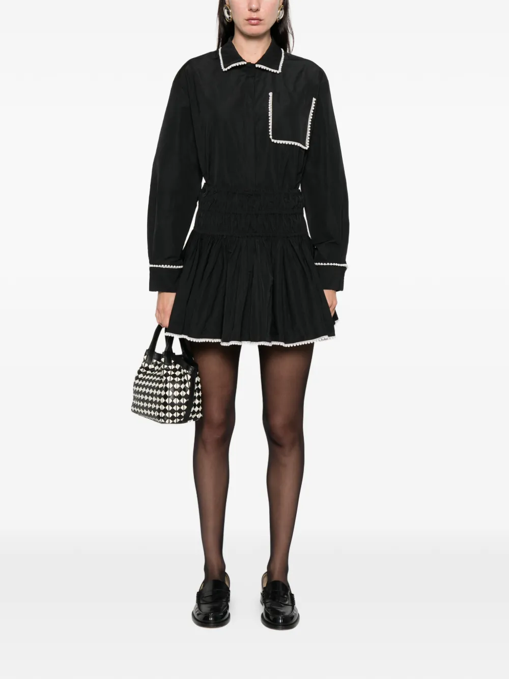 Maje Mini-rok met parel - Zwart