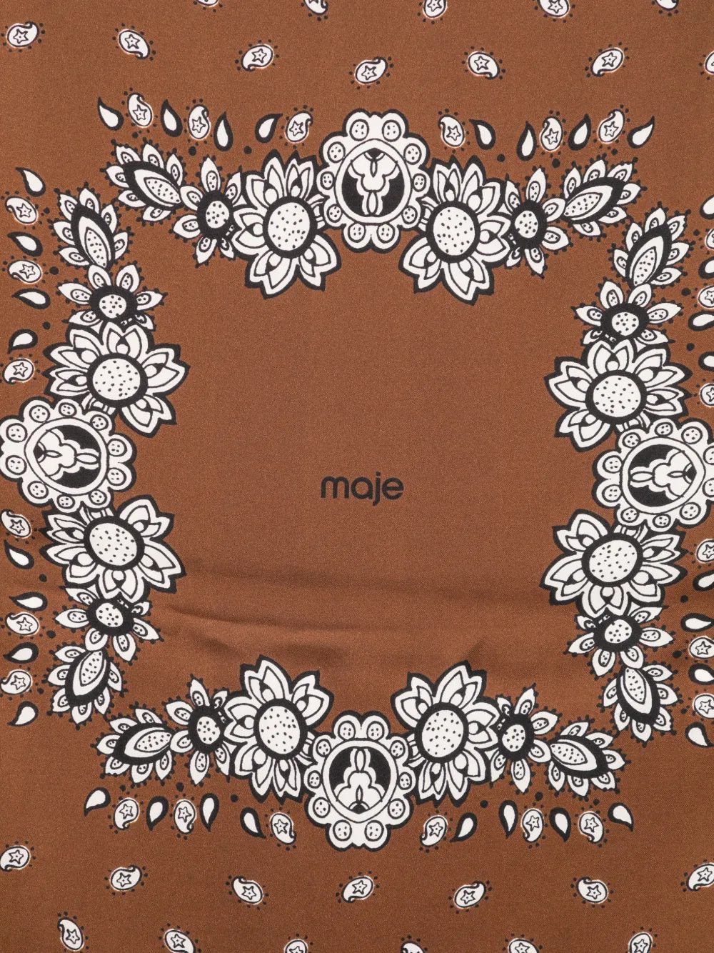  Maje Fular Estampado - Marrón 