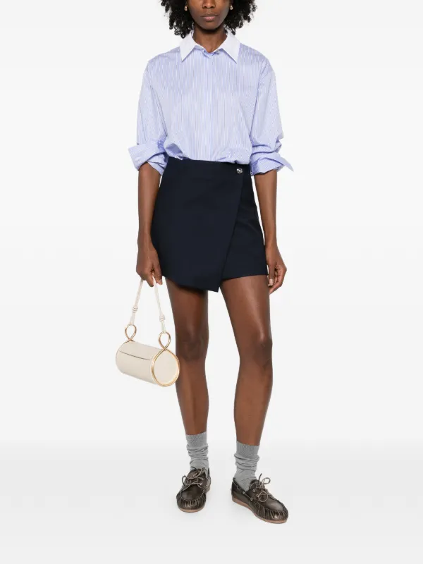 maje blue shirt dress 2-in-1 shirt dress