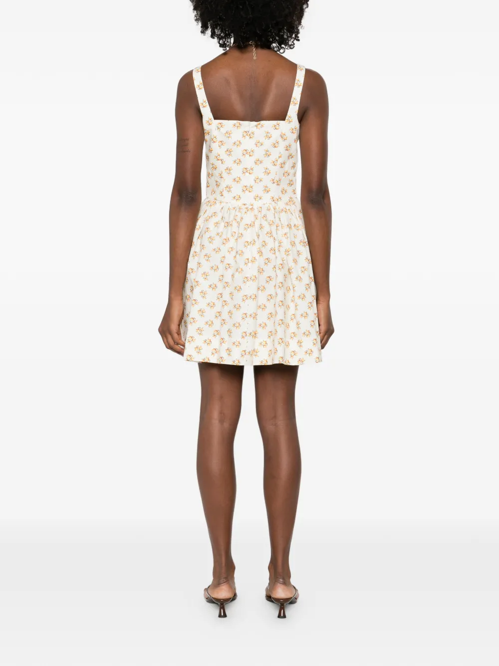 Maje Mini-jurk met bloemenprint Beige