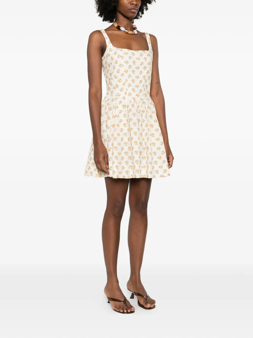  Maje Floral Print Mini Dress - Neutrals 