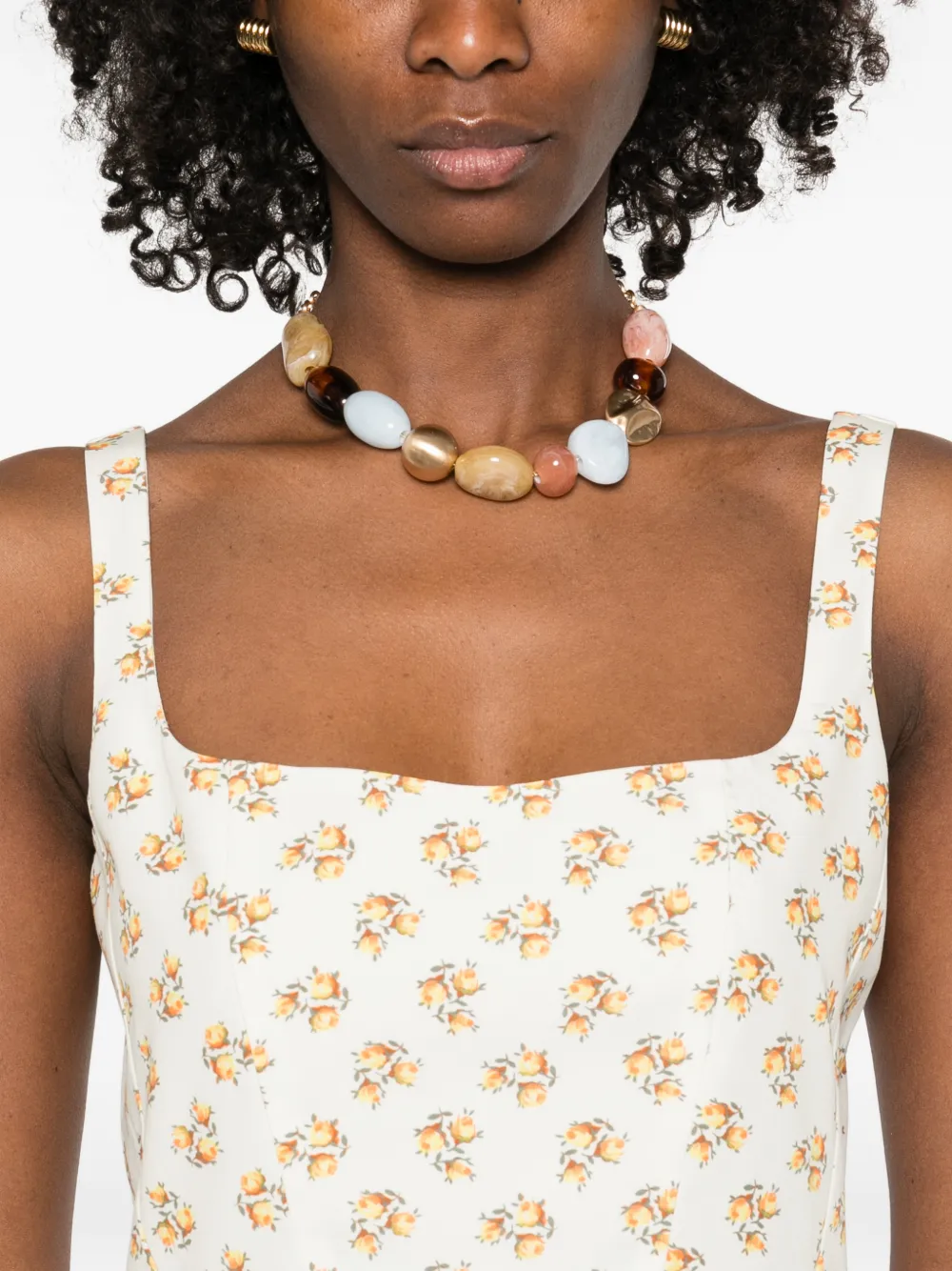 Maje Mini-jurk met bloemenprint Beige