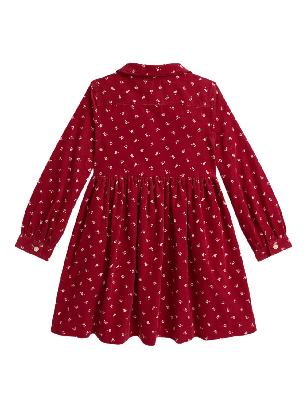 POLO RALPH LAUREN KIDS Ribfluwelen shirtjurk met bloemenprint Rood